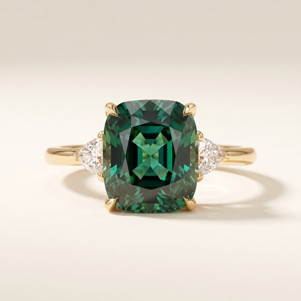 Vintage-Inspired Green Gemstone Gold Ring – Albella Jewelry