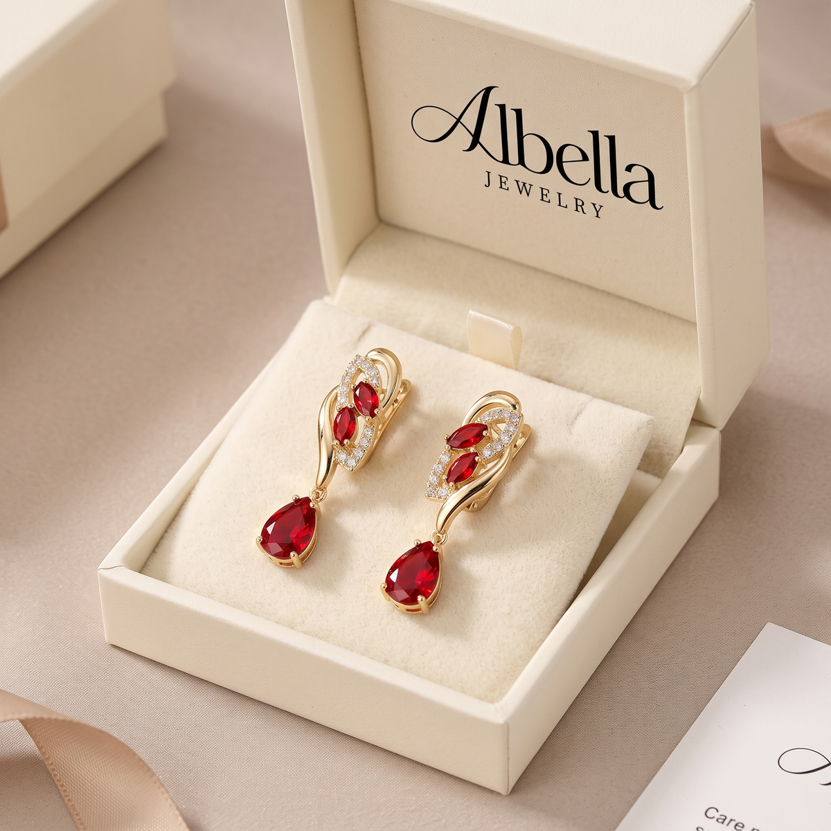 Saphara Cindorelle Earrings in Albella Jewelry gift box