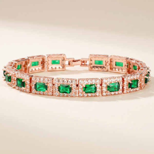 Emerald Green Statement Gold Bracelet – Albella Jewelry