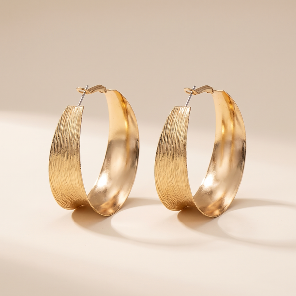 Vintage Golden Hollow Hoop Earrings – Albella Jewelry
