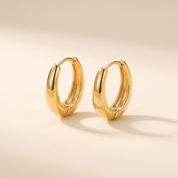 Classic Golden Hoop Earrings – Albella Jewelry