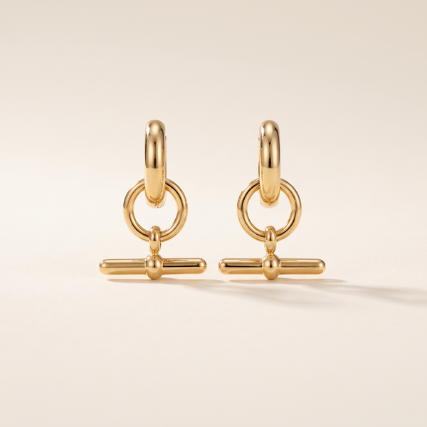 Everyday Gold Bar Hoop Earrings – Albella Jewelry