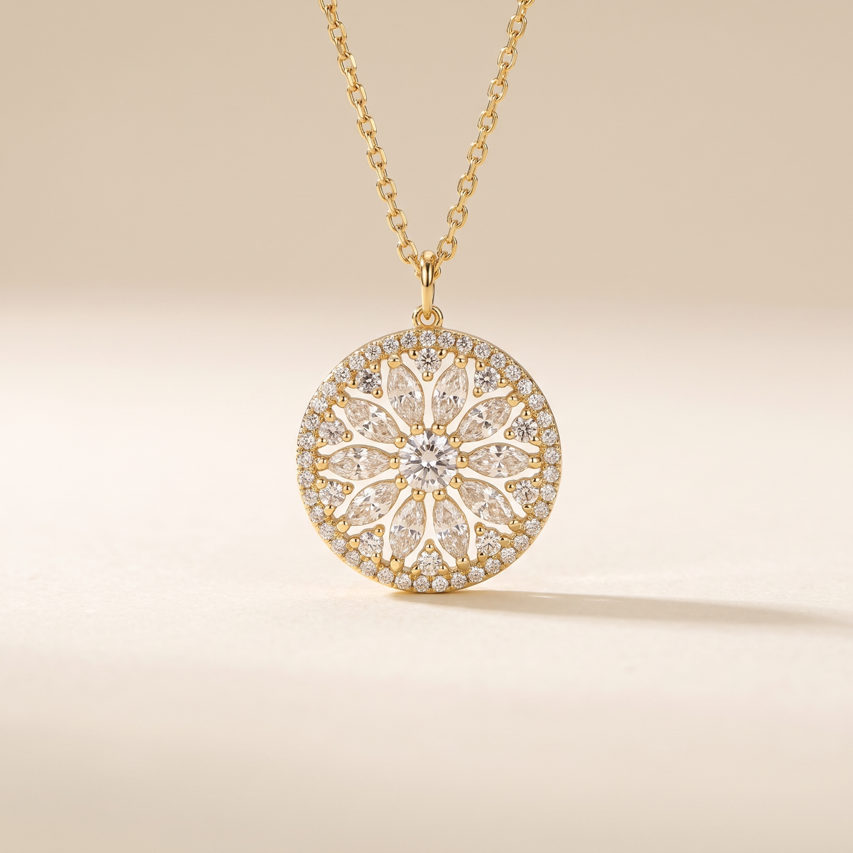 Lavish Sunflower Zirconia Necklace – Albella Jewelry