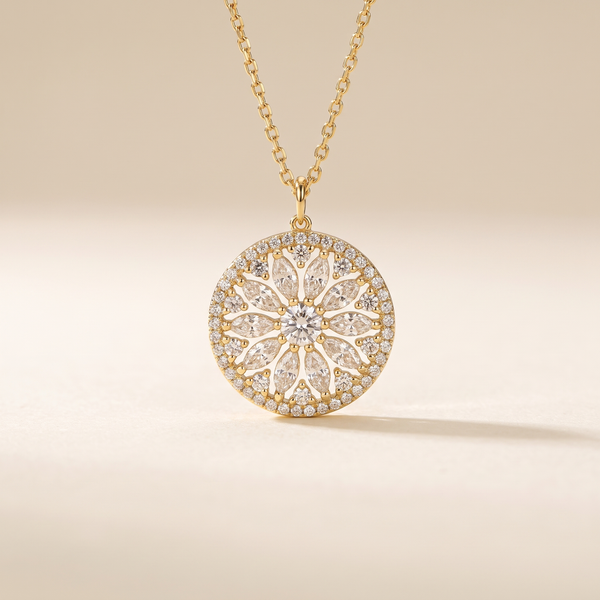 Lavish Sunflower Zirconia Necklace – Albella Jewelry