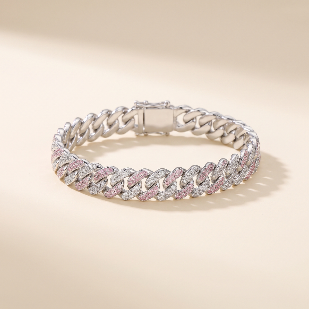 Arctic Blush Cuban Bracelet – Albella Jewelry