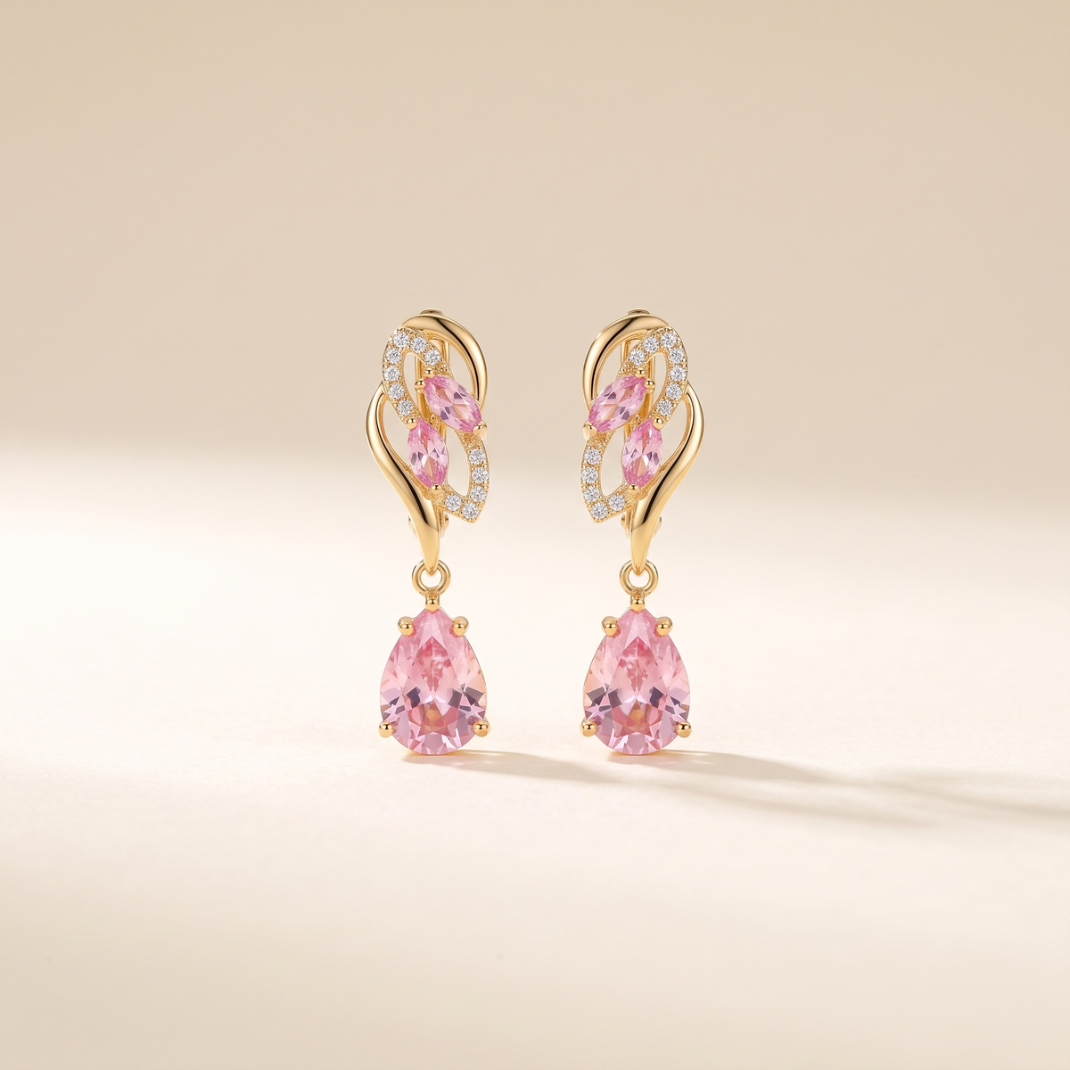 Pink Sapphire Glimmer Drop Earrings – Albella Jewelry