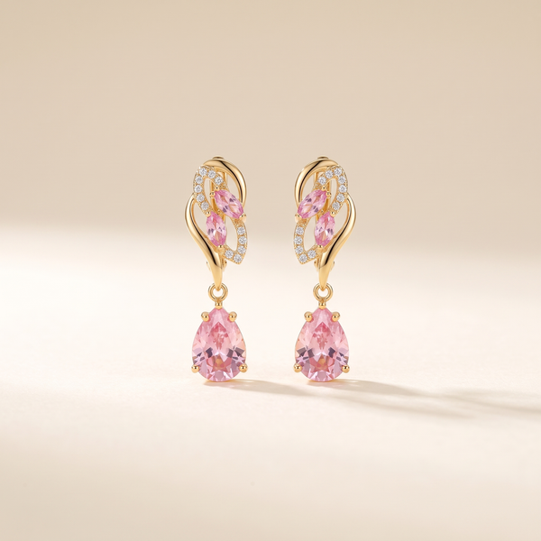 Pink Sapphire Glimmer Drop Earrings – Albella Jewelry