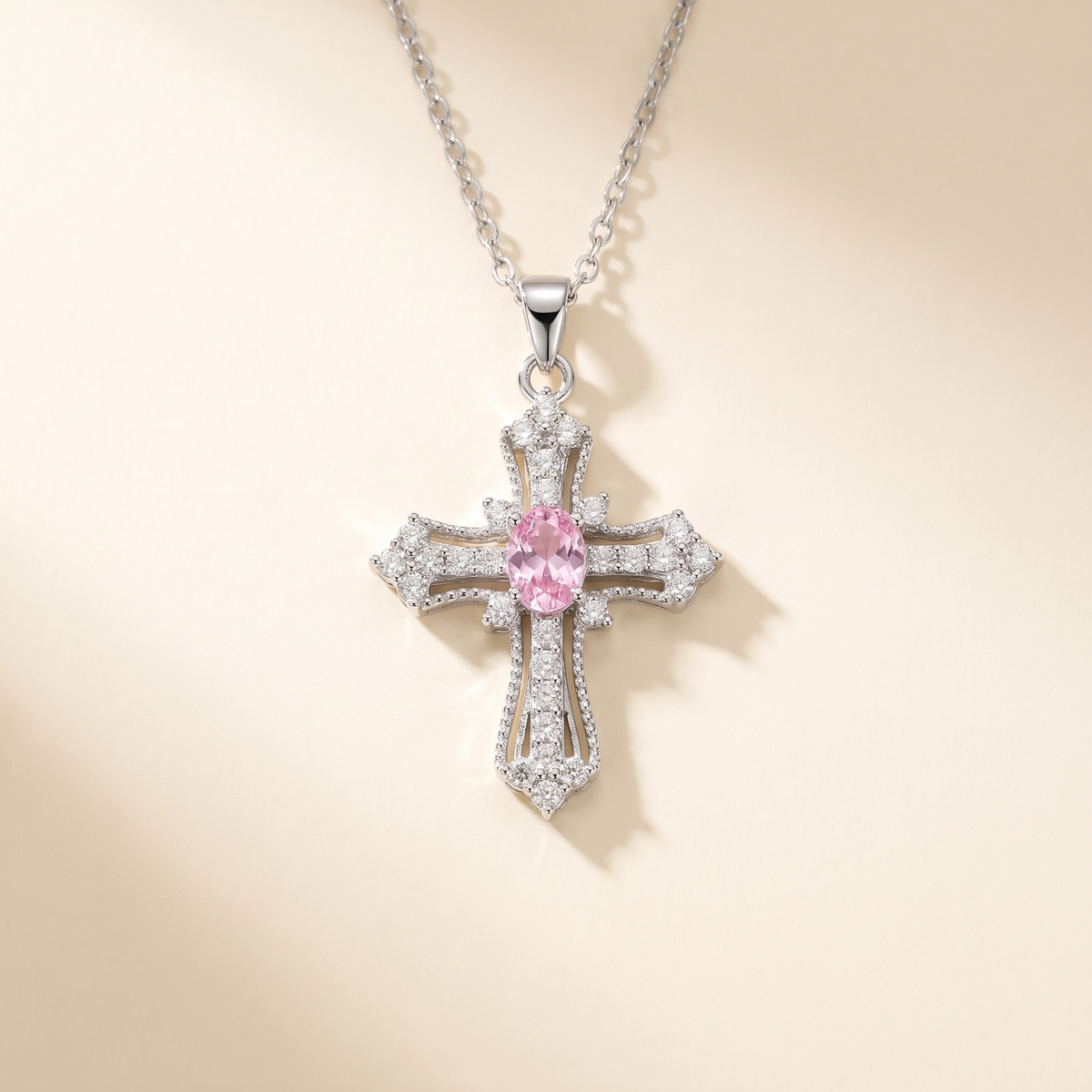 Celestial Pink Cross Necklace – Albella Jewelry