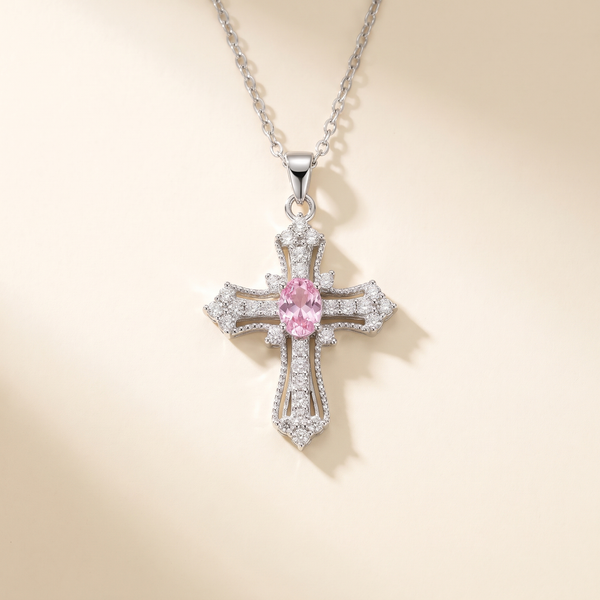 Celestial Pink Cross Necklace – Albella Jewelry