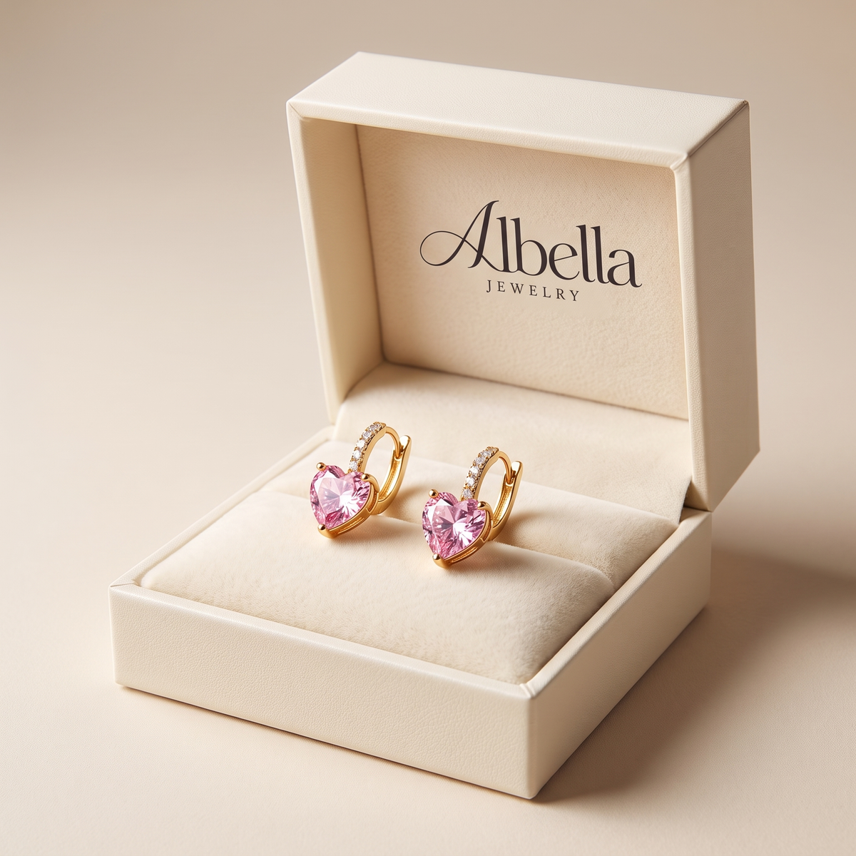 Cupid Glow Huggie Earrings in Albella Jewelry gift box