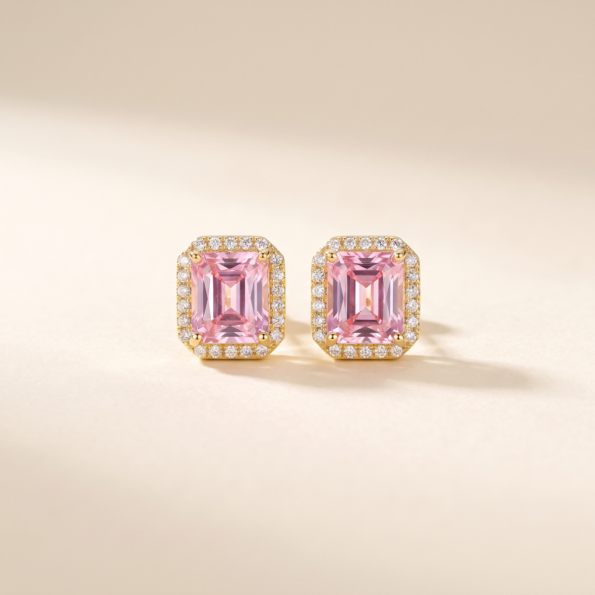 Pink Sapphire Pave Studs – Albella Jewelry
