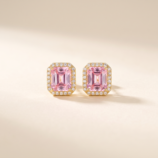 Pink Sapphire Pave Studs – Albella Jewelry
