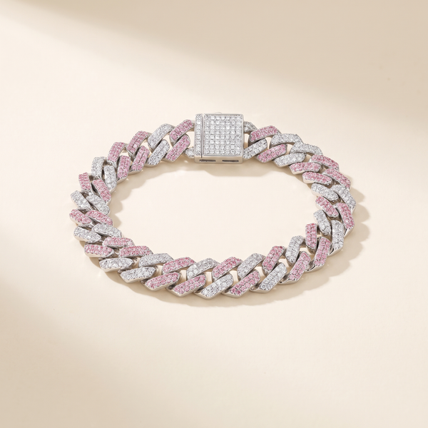 Pink Shimmer Cuban Bracelet – Albella Jewelry