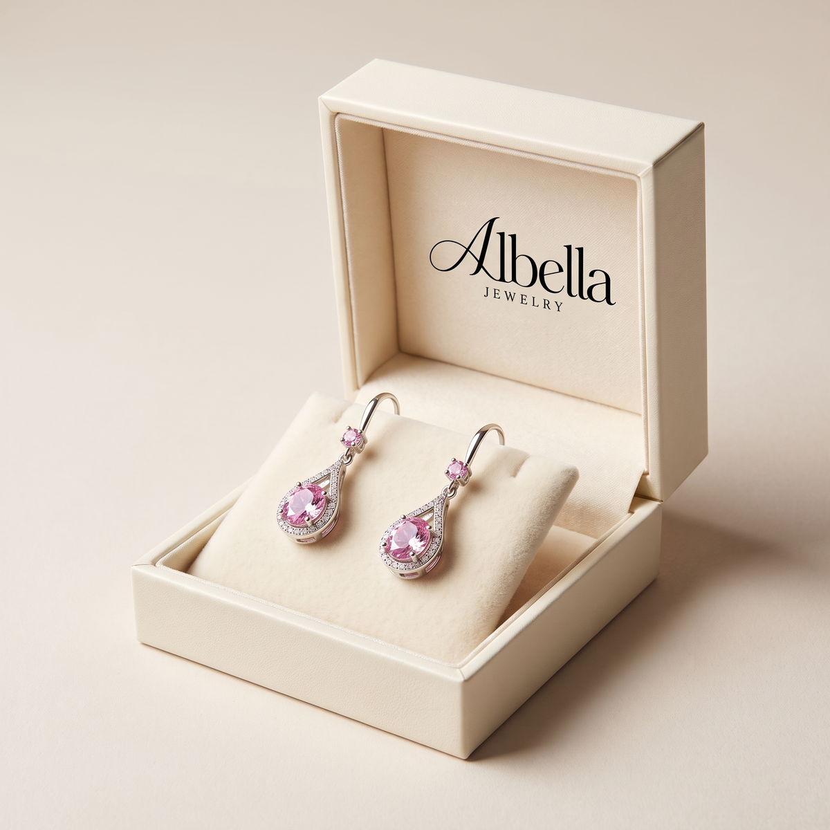Rosalith Lumen Twist Earrings in Albella Jewelry gift box