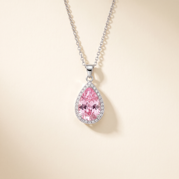 Pink Teardrop Necklace – Albella Jewelry