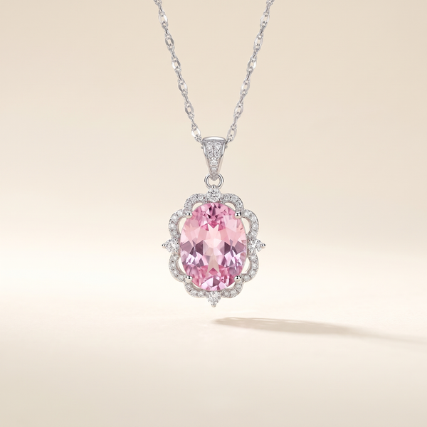 Rose Oval Crown Halo Necklace – Albella Jewelry