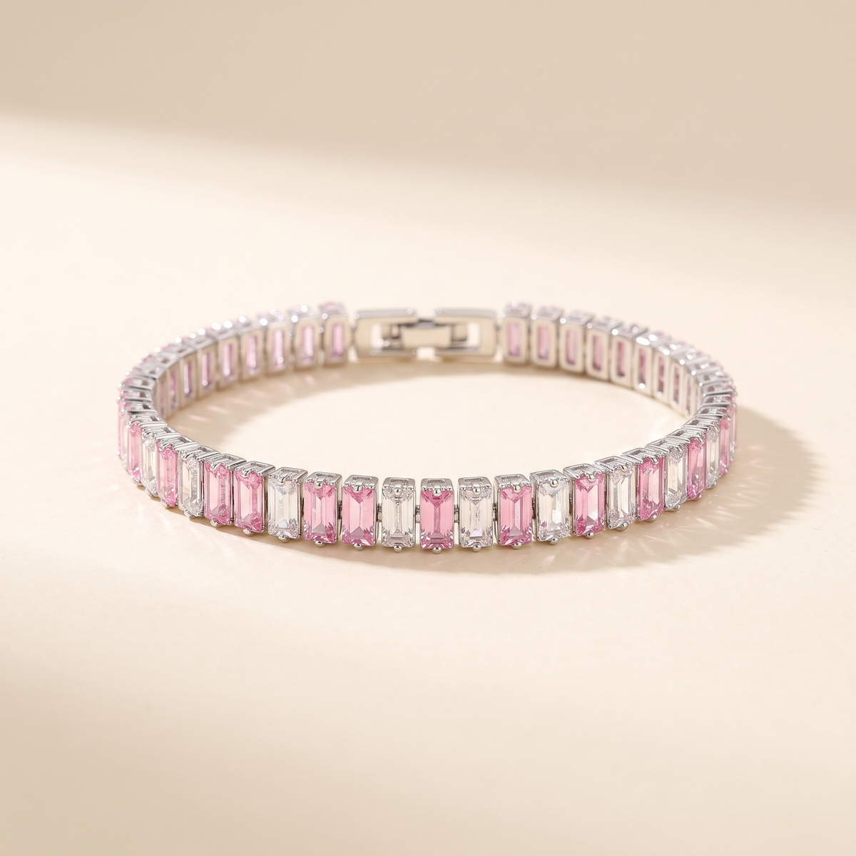 Pink Stripe Tennis Bracelet – Albella Jewelry