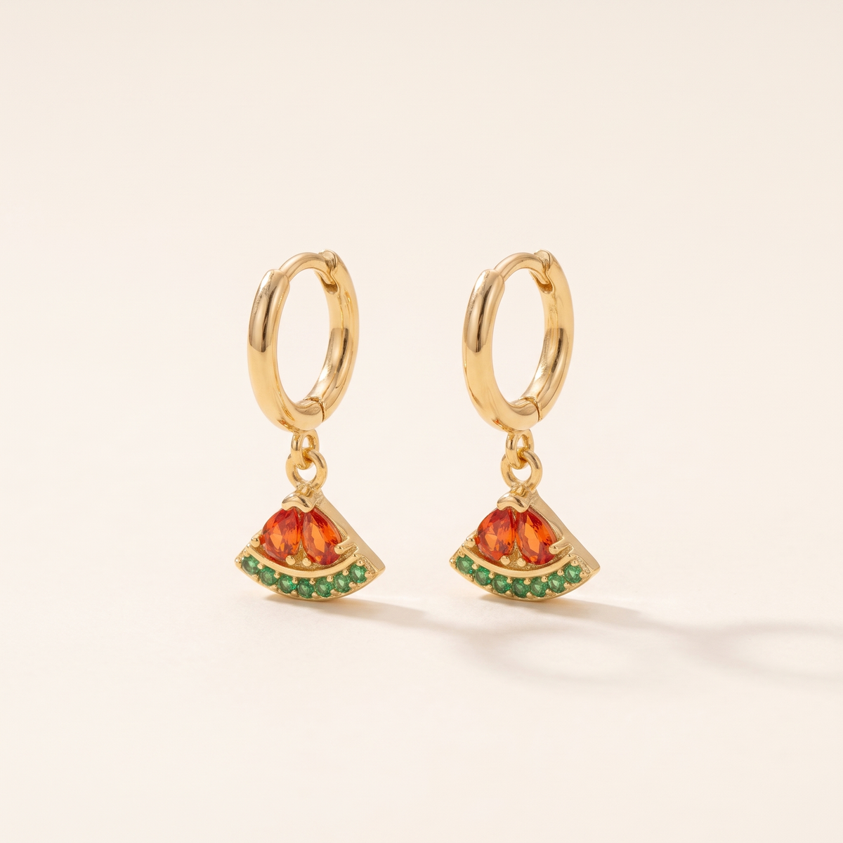 Watermelon Enamel Hoops – Albella Jewelry
