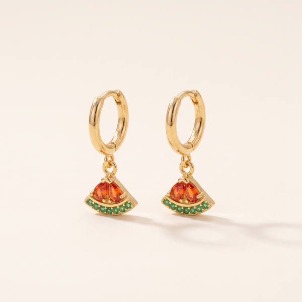 Watermelon Enamel Hoops – Albella Jewelry