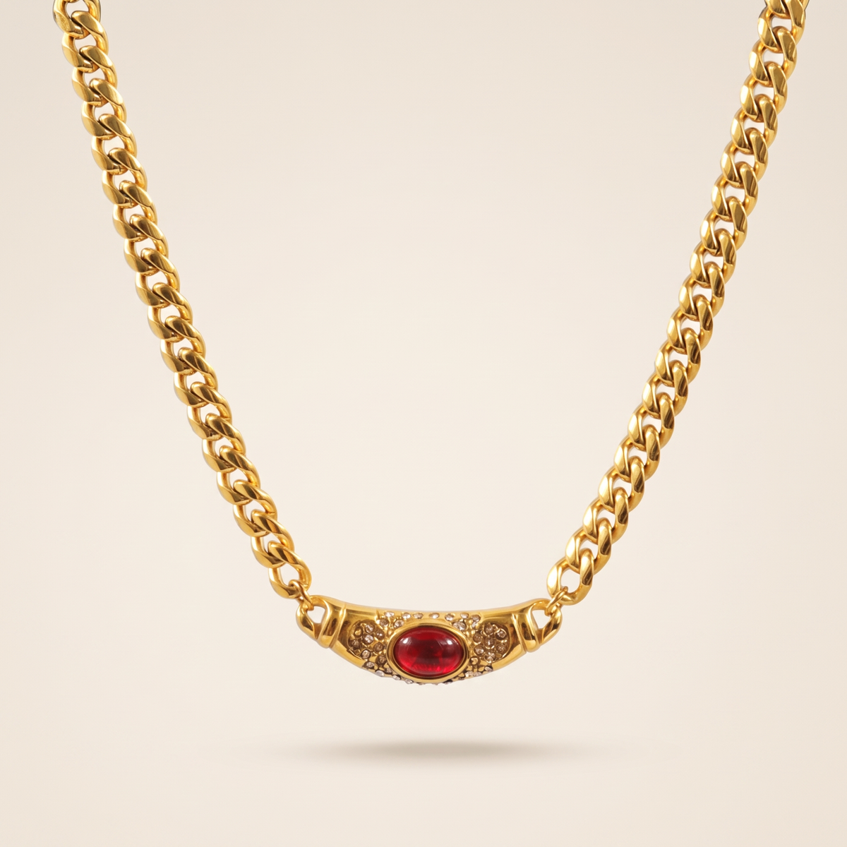 Vintage Gemstone Curb Necklace – Albella Jewelry