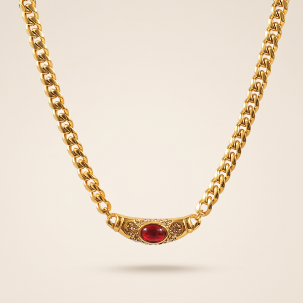 Vintage Gemstone Curb Necklace – Albella Jewelry
