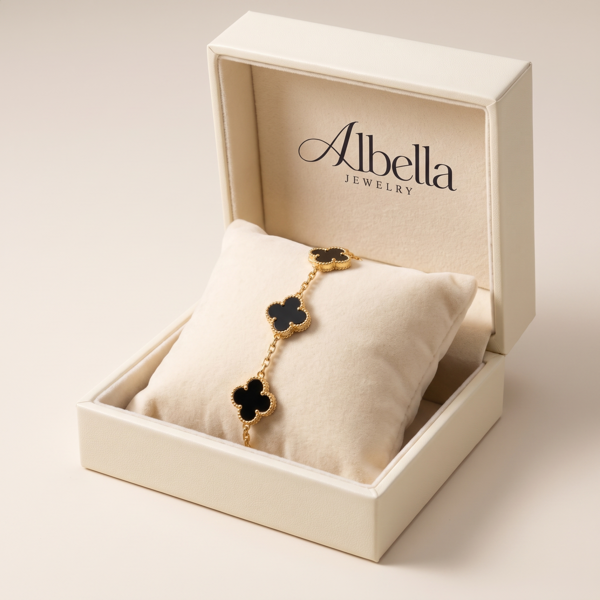 Clover & Tennis Bracelet Stack in Albella Jewelry gift box