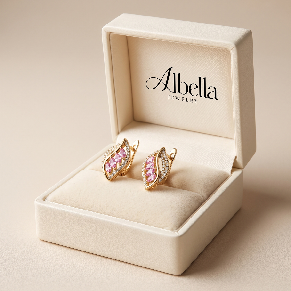Isola Blushlune Earrings in Albella Jewelry gift box