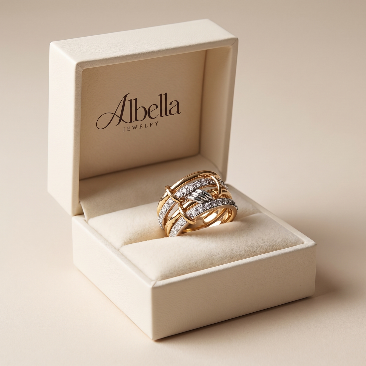 Patience Stacking Ring in Albella Jewelry gift box