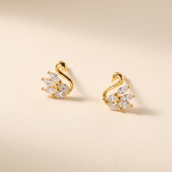 Dainty Little Swan Marquise CZ Stud Earrings – Albella Jewelry