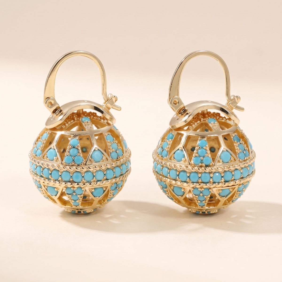 Gold Turquoise Mandala Earrings – gold