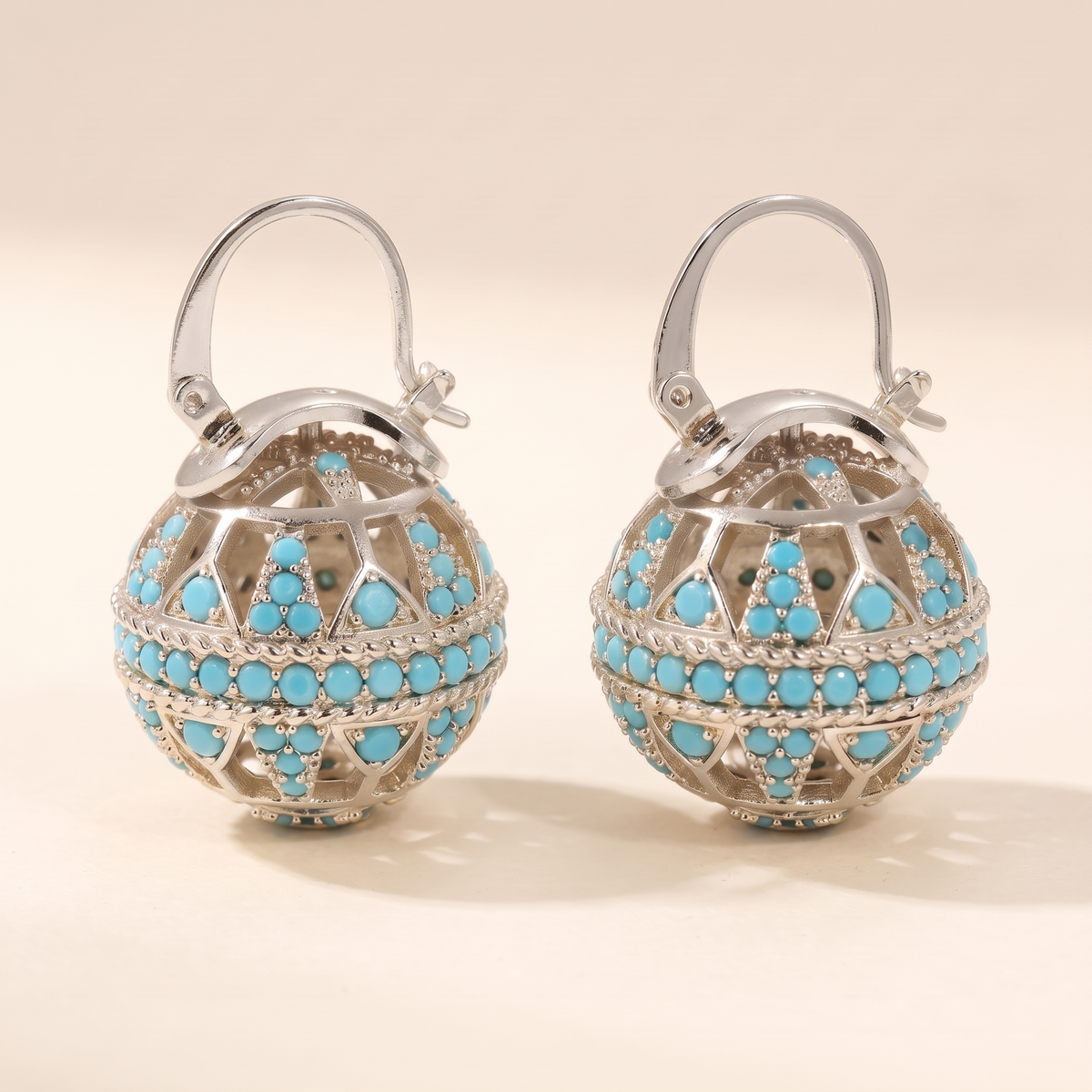 Gold Turquoise Mandala Earrings – silver