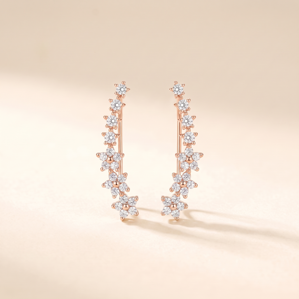 Timeless Floral Earrings – rose gold