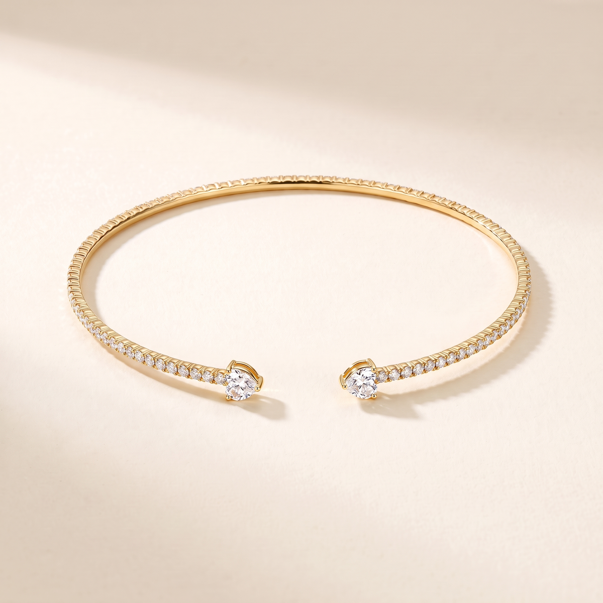 Crystal Heart Choker Necklace – gold