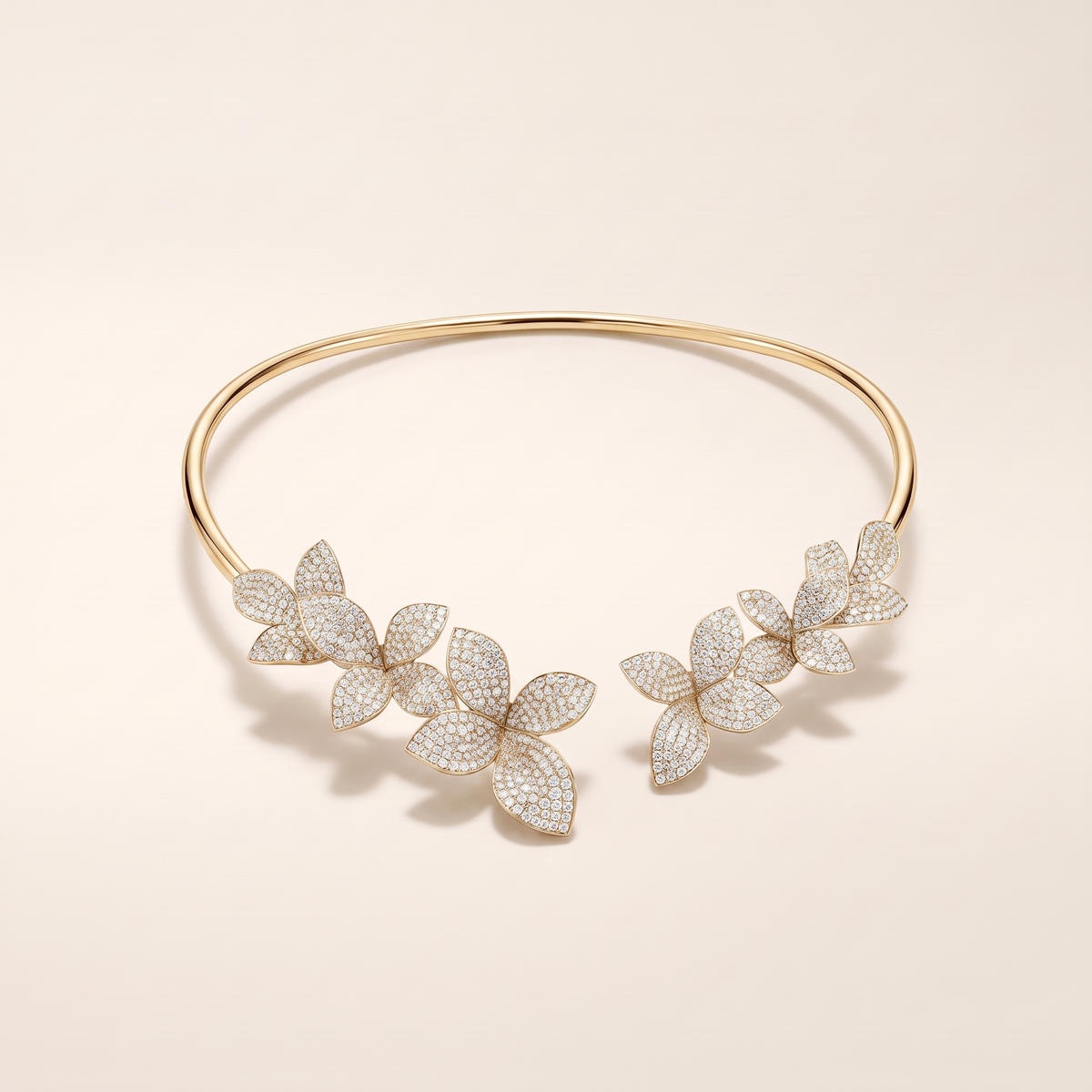 Elegant Crystal Flower Necklace – gold