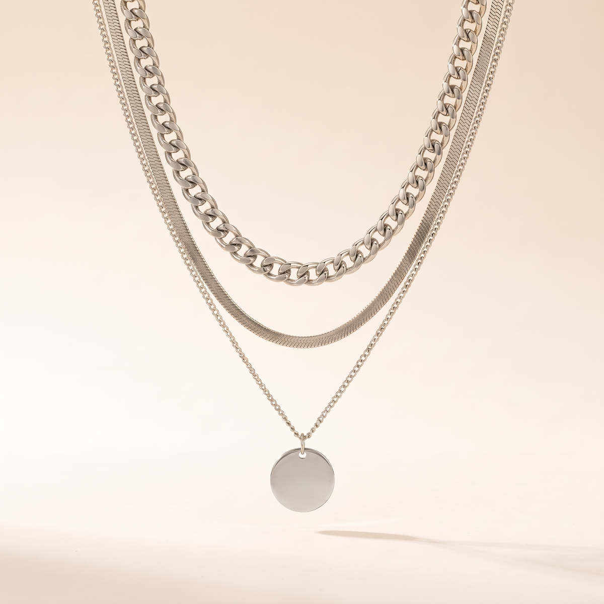 Elegant Gold and Silver Plated Necklace – silver