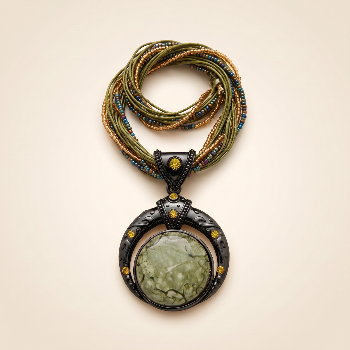 Bohemian Pendant Necklace – black