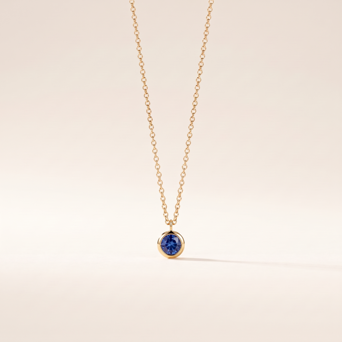 Dreamy Blue Bubble Pendant Necklace – gold
