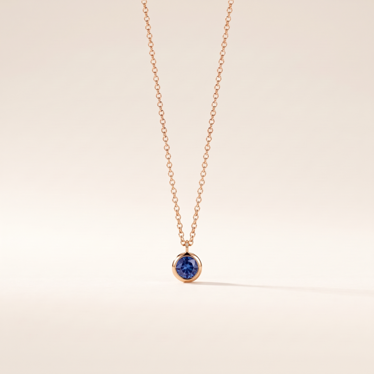 Dreamy Blue Bubble Pendant Necklace – rose gold