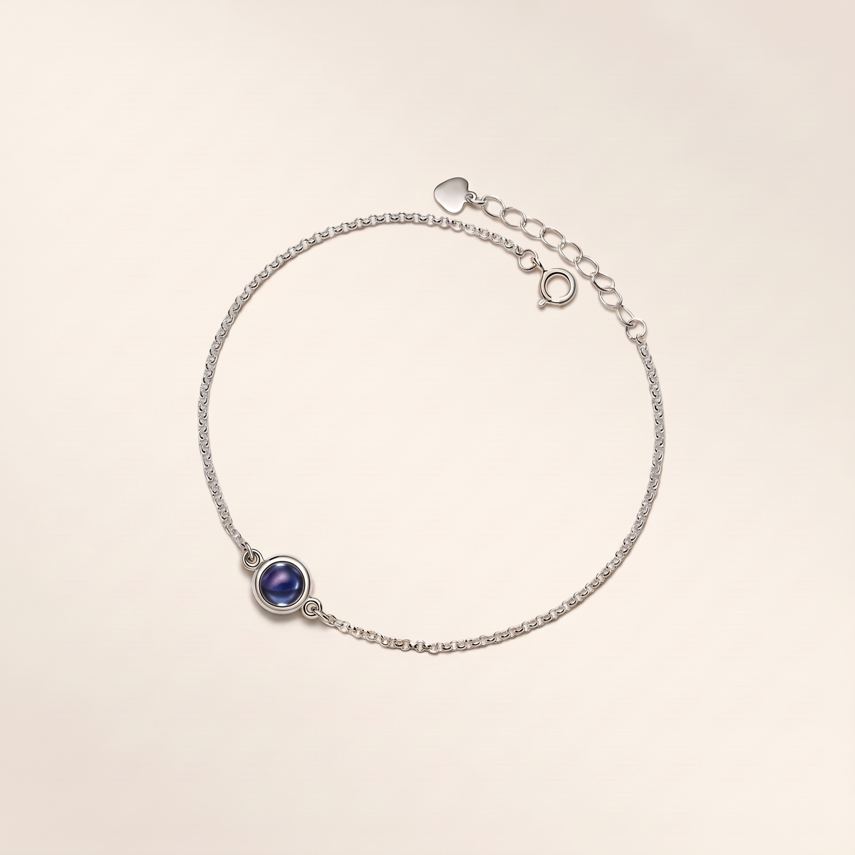 Charming Blue Bubble Chain Bracelet – silver