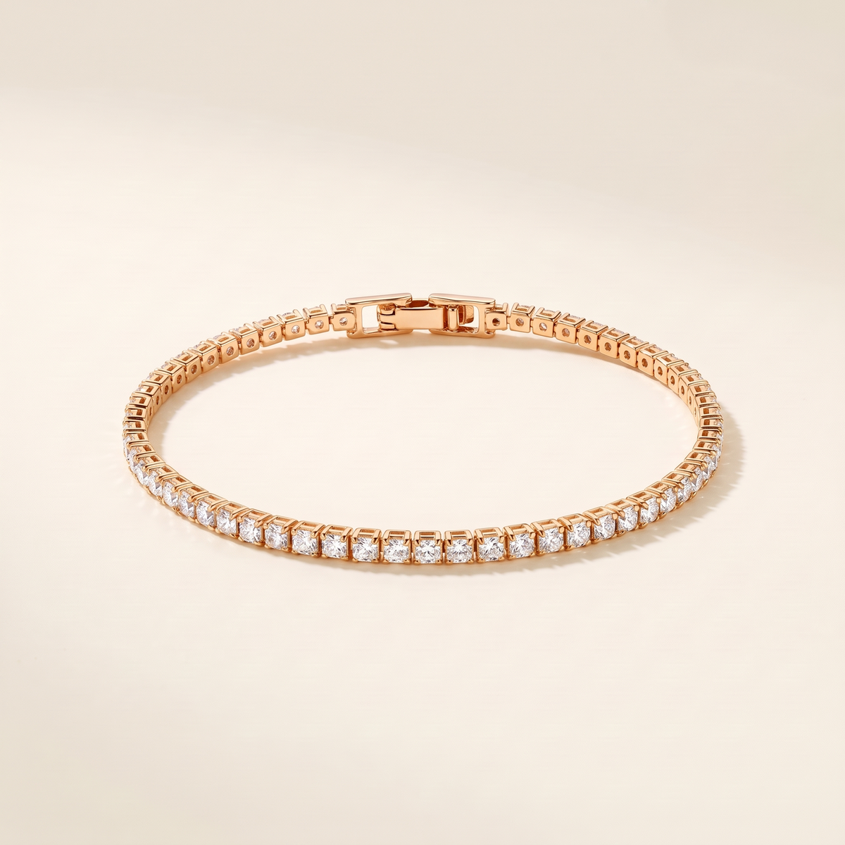 Sparkling Tennis Style Bracelet – rose gold