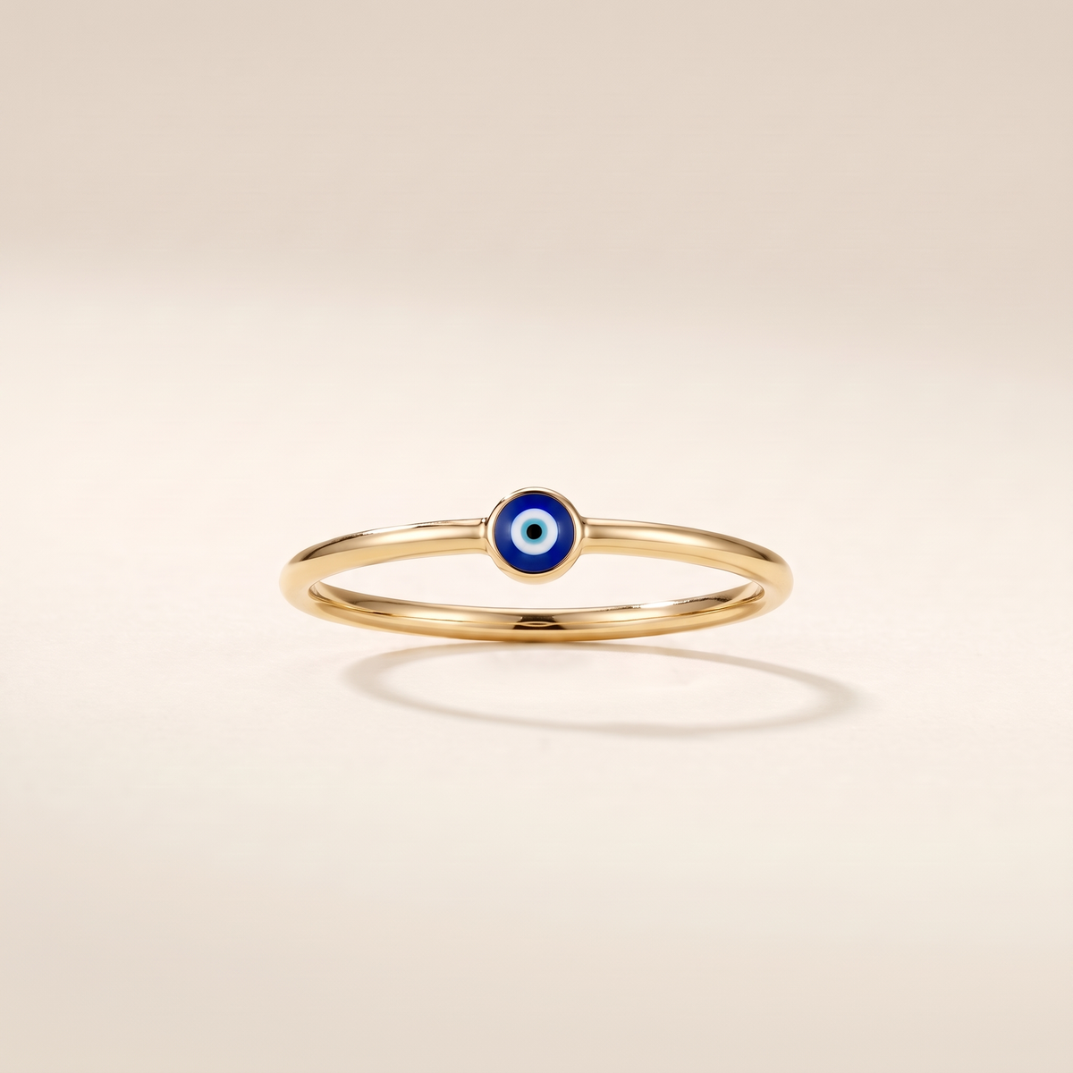 Blue Evil Eye Stacking Ring – gold