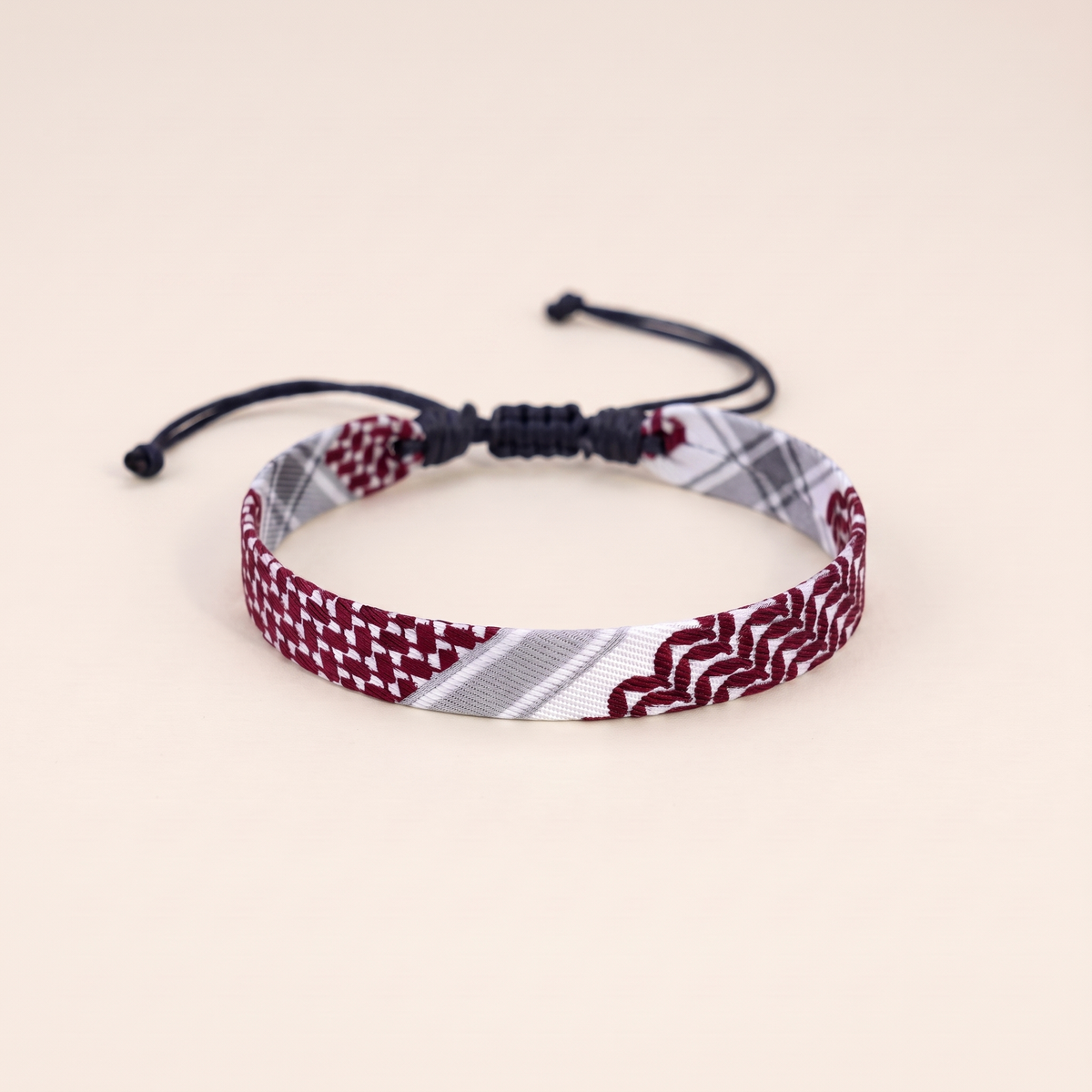 Woven Fabric Bracelet – red