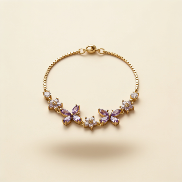 Lilac Butterfly Crystal Bracelet – Albella Jewelry