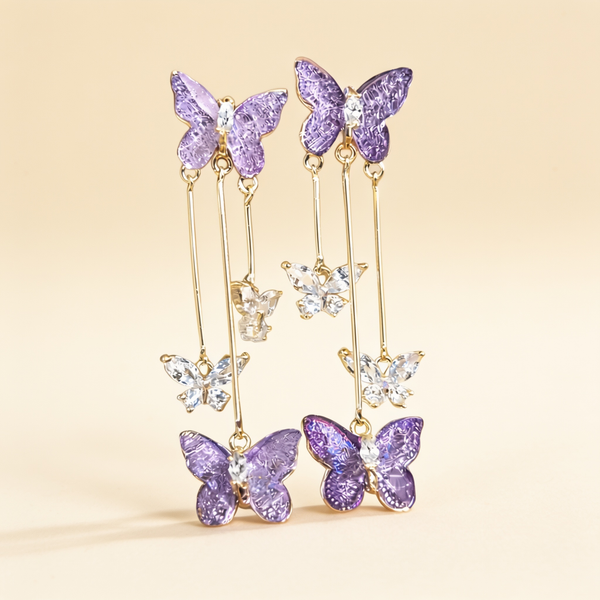 Lavender Butterfly Drop Earrings – Albella Jewelry