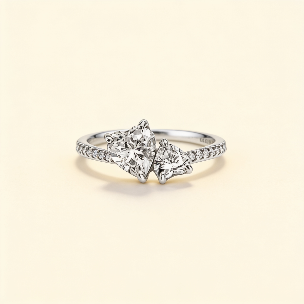 Double Heart Sparkling Ring – Albella Jewelry
