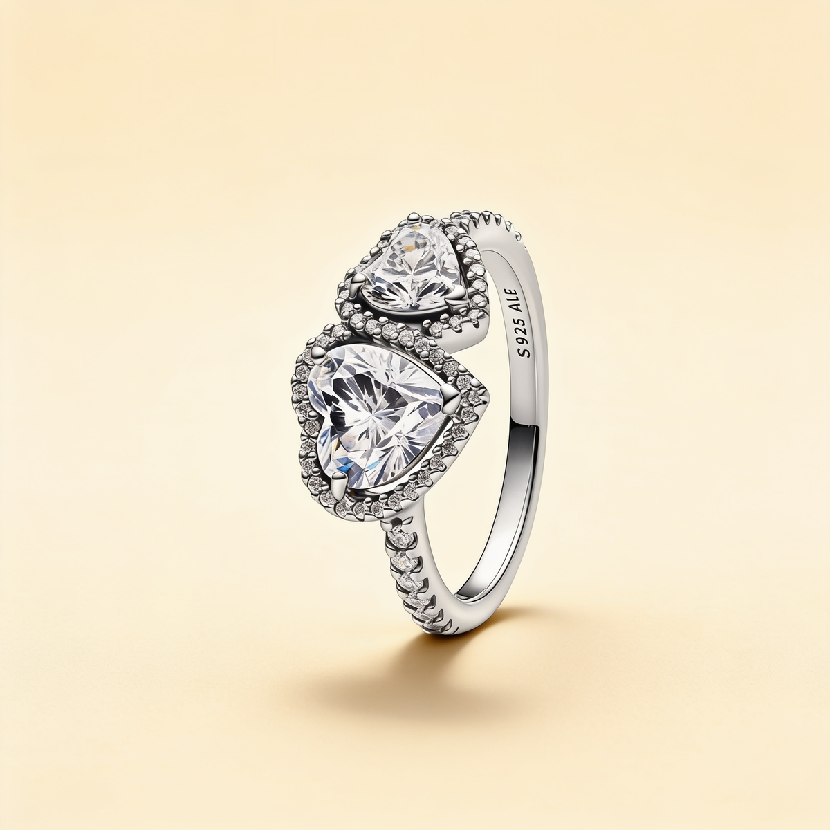 Sparkling Halo Heart Ring – Albella Jewelry