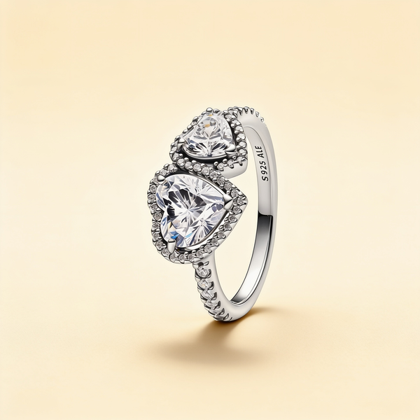 Sparkling Halo Heart Ring – Albella Jewelry