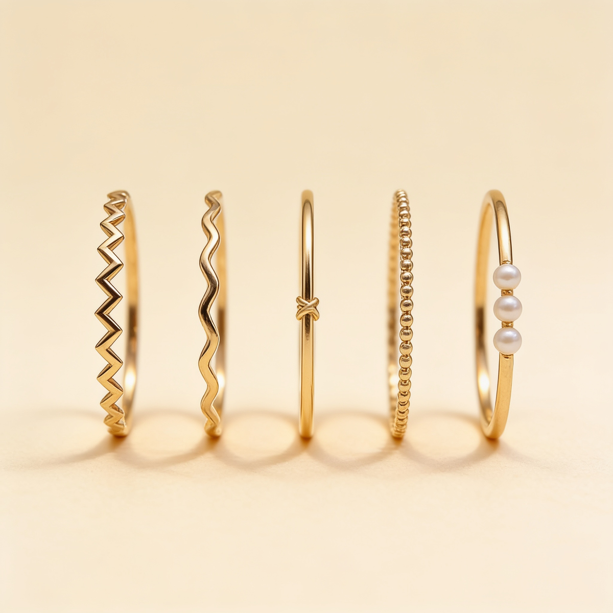 Gold Five Piece Ring Set – Albella Jewelry