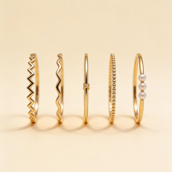 Gold Five Piece Ring Set – Albella Jewelry